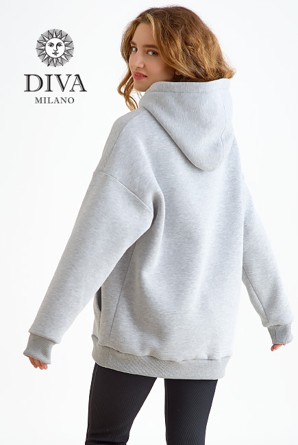Худи (толстовка) для беременных и кормящих из футера Diva Milano, Nebbia