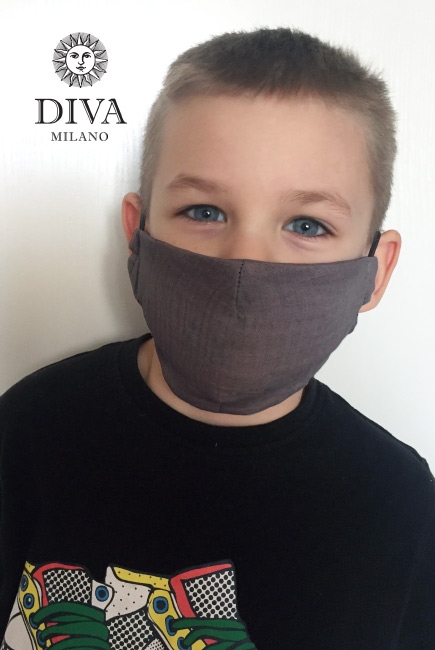 Медицинская маска многоразовая детская против вирусов, темно-серый
