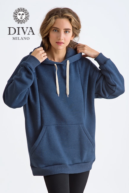 Худи (толстовка) для кормящих и беременных из футера Diva Milano, Blu