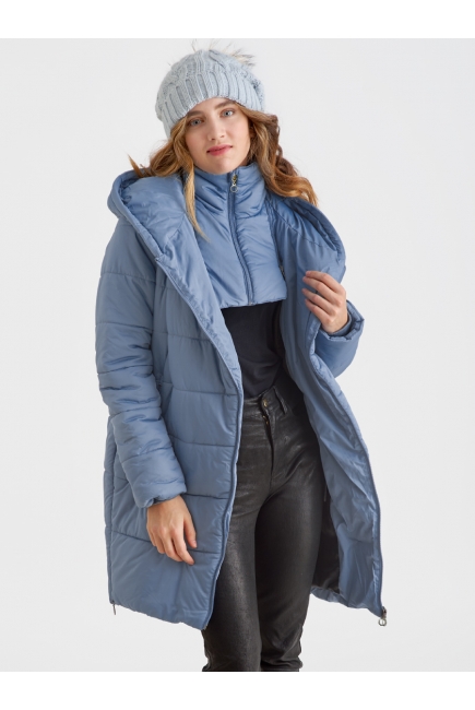 Слингокуртка зимняя (трансформер) 3в1, цвет серо-голубой