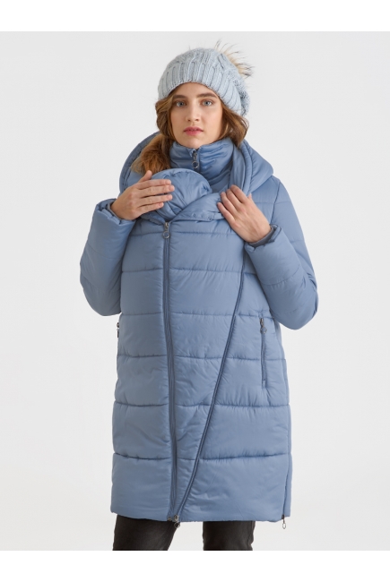 Слингокуртка зимняя (трансформер) 3в1, цвет серо-голубой