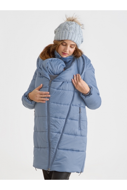 Слингокуртка зимняя (трансформер) 3в1, цвет серо-голубой