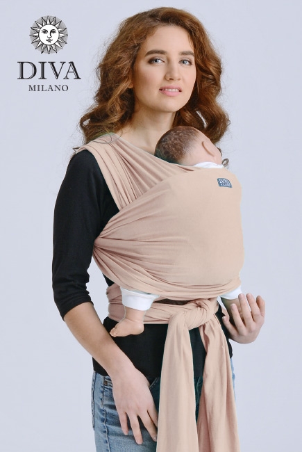 Трикотажный слинг-шарф для новорожденного Diva Stretchy, Beige