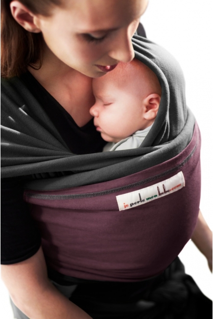 Слинг-шарф JPMBB трикотажный, цвет "антрацит-сливовый"