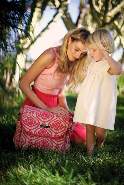 Petunia Boxy Backpack: Almond Raspberry