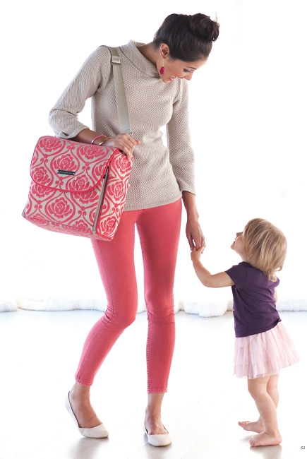 Petunia Boxy Backpack: Almond Raspberry