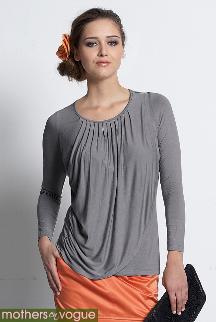 Топ для кормления Mothers en Vogue "Goddess Drape", цвет серый