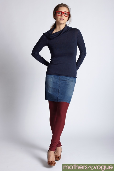 Свитер для кормящих Asymmetric Cowlneck шерстяной, синий