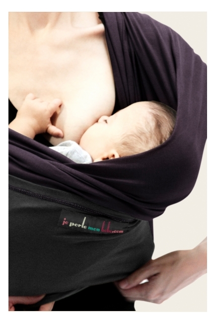 Слинг-шарф JPMBB трикотажный, цвет "баклажан-черный"