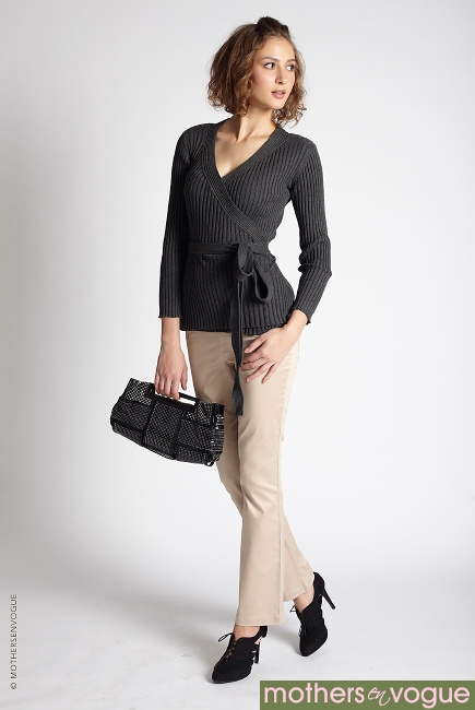 Кардиган для кормящих Beck's Ribbed-Knit, графит