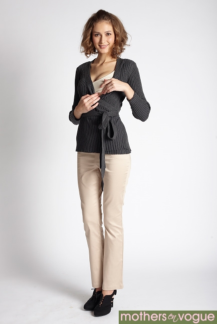 Кардиган для кормящих Beck's Ribbed-Knit, графит