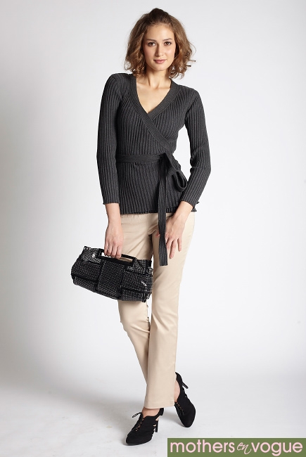 Кардиган для кормящих Beck's Ribbed-Knit, графит