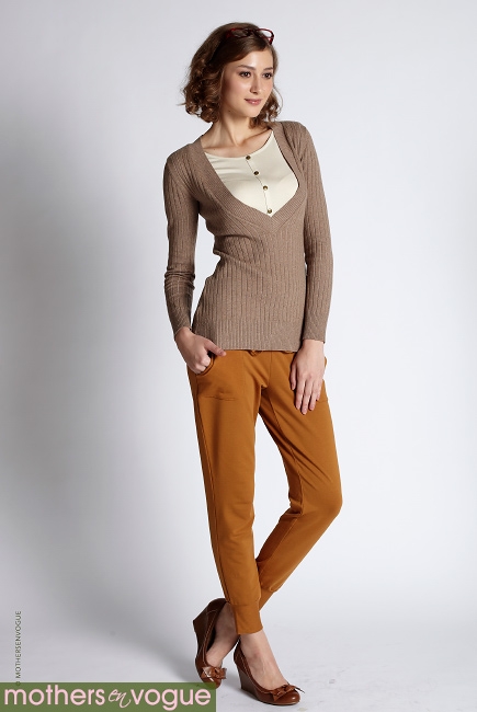 Джемпер для кормящих Bissy Ribbed, бежевый