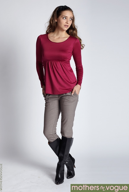 Топ для кормления Mothers en Vogue Must Have Crew-Neck, вишневый