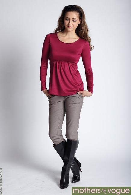 Топ для кормления Mothers en Vogue Must Have Crew-Neck, вишневый
