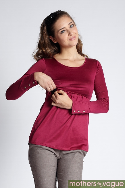 Топ для кормления Mothers en Vogue Must Have Crew-Neck, вишневый