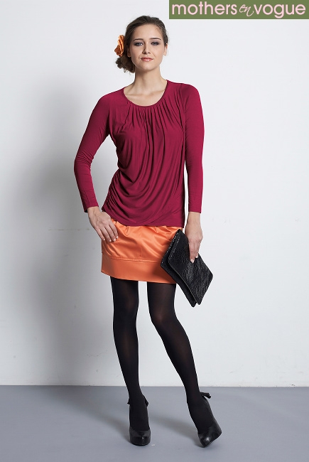 Топ для кормления Mothers en Vogue "Goddess Drape", вишневый