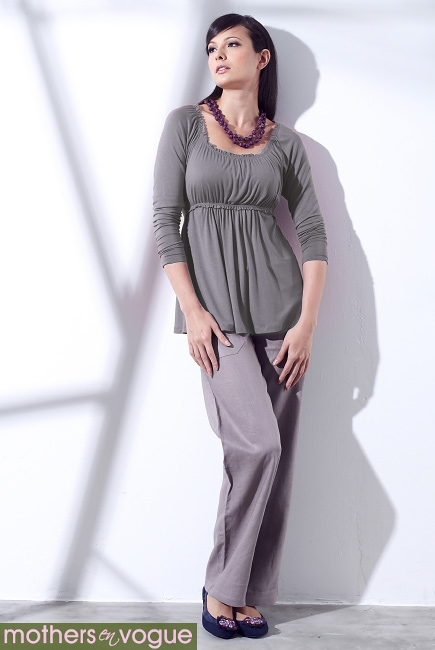 Топ для кормления Mothers en Vogue Olena Babydoll, серый
