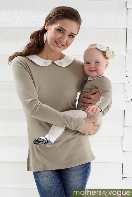 Боди Mothers en Vogue Peter Pan детский, серо-бежевый