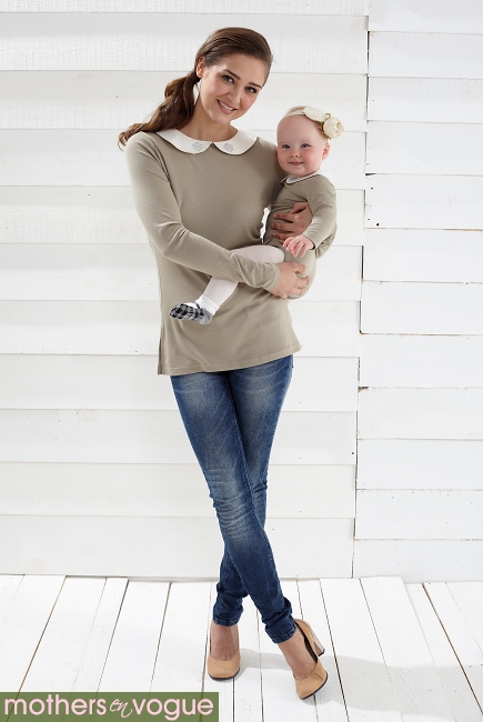 Топ для кормления Mothers en Vogue Peter Pan, серо-бежевый