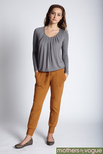 Топ для кормления Mothers en Vogue "Slouchy Pleated LS", цвет серый