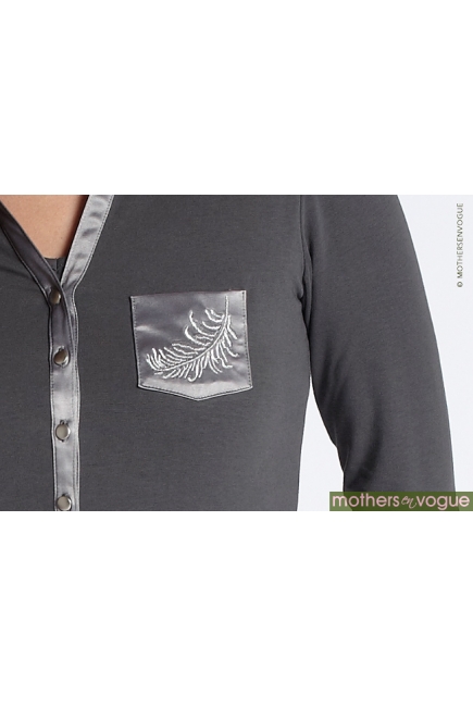 Топ для кормления Mothers en Vogue Soft-Mock Shirt, графит