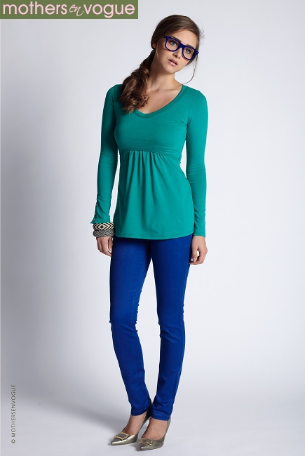 Топ для кормления Mothers en Vogue Must Have V-Neck, зеленый