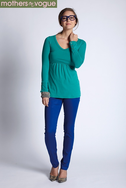 Топ для кормления Mothers en Vogue Must Have V-Neck, зеленый