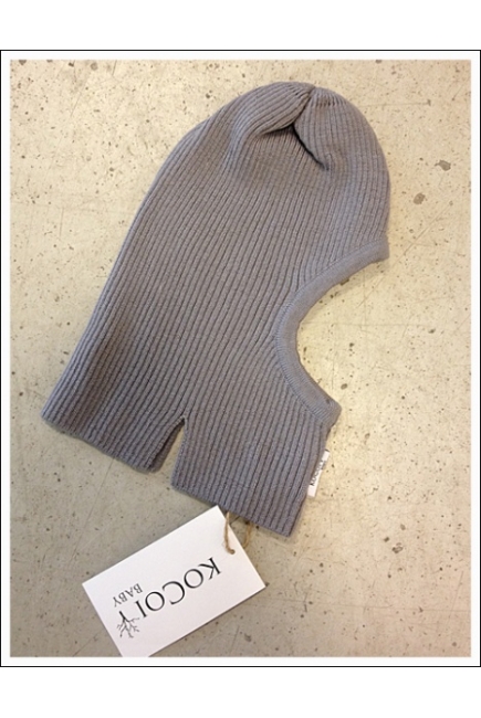 KoCoi шапка-шлем из шерсти мериноса, серый (термобелье)