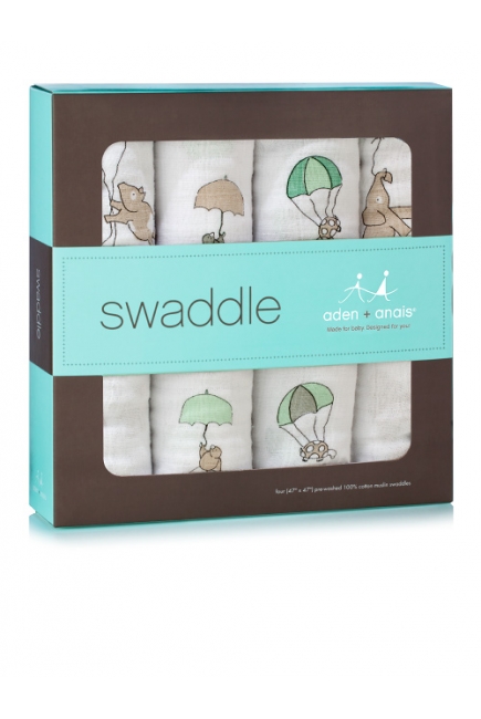 Aden&Anais набор 4 больших муслиновых пеленок, Up Up and Away (вверх)