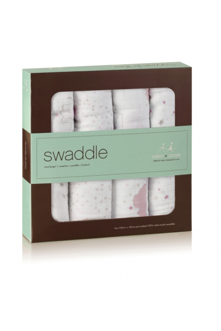 Муслиновые пеленки для новорожденных Aden&Anais большие, набор 4, Lovely