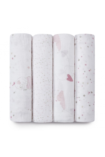 Муслиновые пеленки для новорожденных Aden&Anais большие, набор 4, Lovely