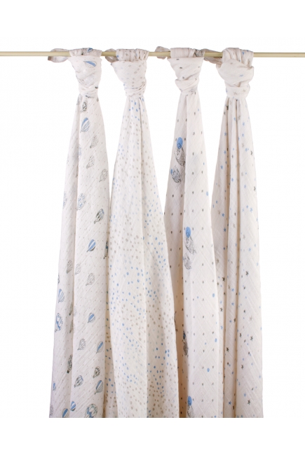 Муслиновые пеленки для новорожденных Aden&Anais большие, набор 4, Night Sky