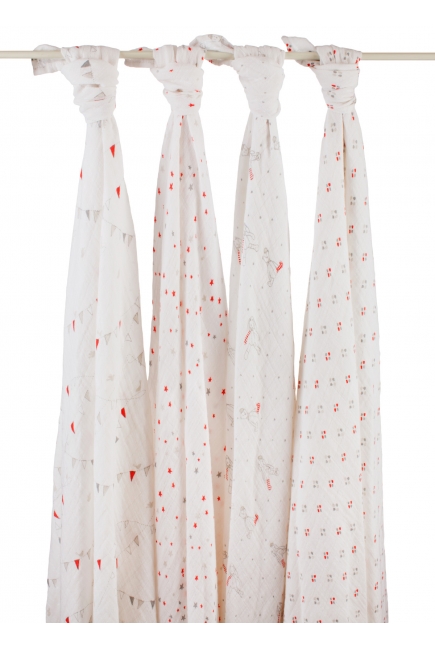 Aden&Anais набор 4 больших муслиновых пеленок, Make Believe (поверь в мечту)