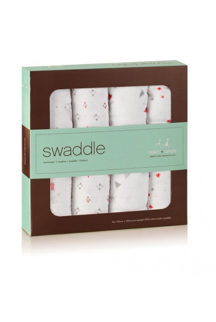 Aden&Anais набор 4 больших муслиновых пеленок, Make Believe (поверь в мечту)