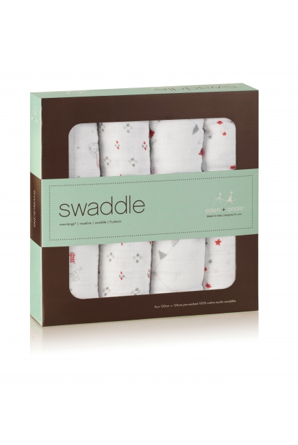 Aden&Anais набор 4 больших муслиновых пеленок, Make Believe (поверь в мечту)