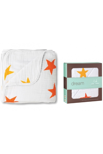 Aden&Anais одеяло муслиновое, Super Star + Оранжевый (суперзвезда+оранжевый)