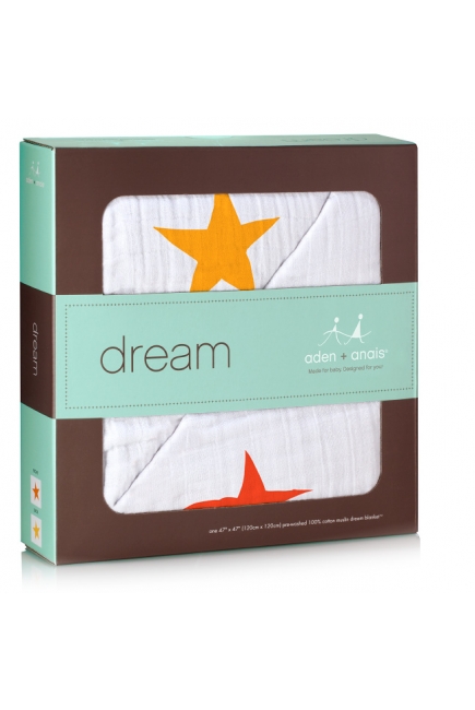 Aden&Anais одеяло муслиновое, Super Star + Оранжевый (суперзвезда+оранжевый)