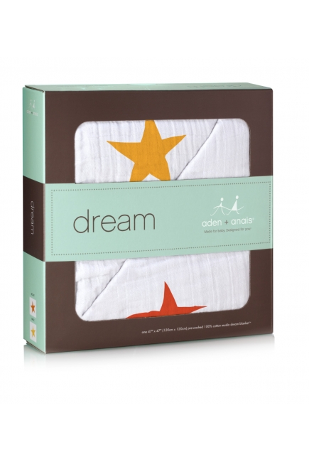 Aden&Anais одеяло муслиновое, Super Star + Оранжевый (суперзвезда+оранжевый)