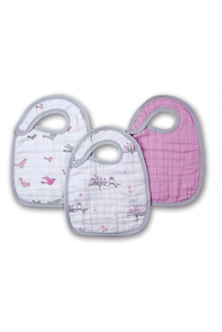 Aden&Anais набор 3 слюнявчиков, For the Birds (птички)