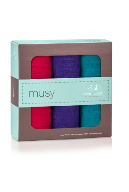 Aden&Anais набор 3 средних муслиновых пеленок, B-Jewelled (драгоценности)