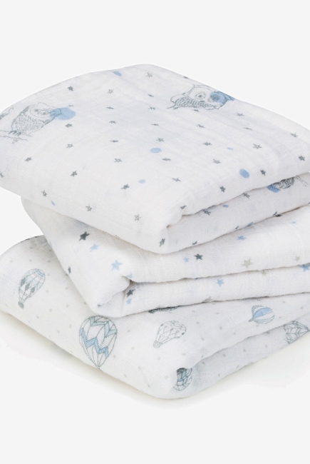 Муслиновые пеленки для новорожденных Aden&Anais средние, набор 3, Night Sky