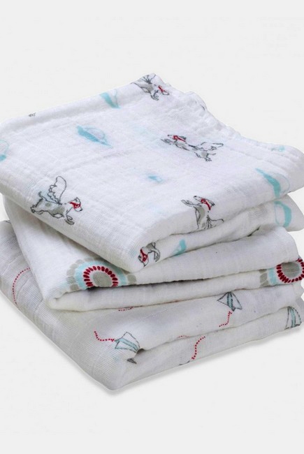 Aden&Anais набор 3 средних муслиновых пеленок, Liam the Brave (храбрый пес)