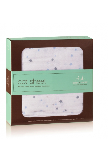 Aden&Anais простынка на матрас Night Sky - Starburst (ночное небо - вспышка)