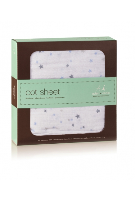 Aden&Anais простынка на матрас Night Sky - Starburst (ночное небо - вспышка)