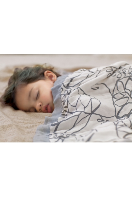 Aden&Anais одеяло бамбуковое, Moonlight Leafy + White (серый)