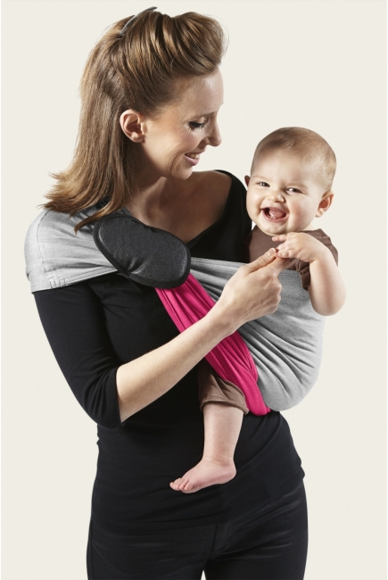 Слинг с кольцами JPMBB трикотажный, цвет " светло-серый-фуксия"