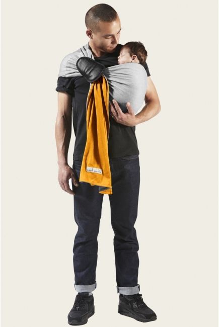 Слинг с кольцами JPMBB трикотажный, цвет " светло-серый-манго"