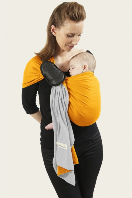 Слинг с кольцами JPMBB трикотажный, цвет " светло-серый-манго"