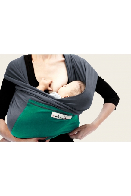 Слинг-шарф JPMBB трикотажный, цвет "синесерый - зеленый"